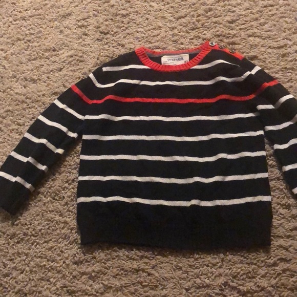 Pull Bébé Garçon J. Khaki Thème Train - Taille 12 Mois, Couleur Beige, Manches Longues, Coton/ramie, Occasion Excellent état